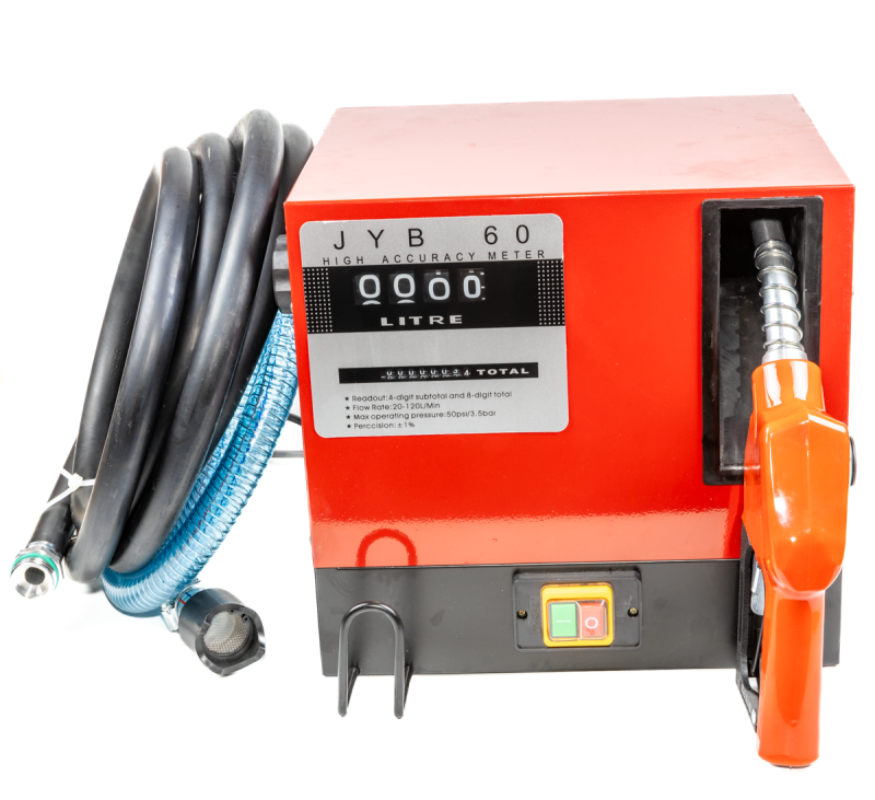 Насос со счетчиком топливораздаточная колонка 220В 60 л/м, шланги, авт. пистолет, ACFD60A