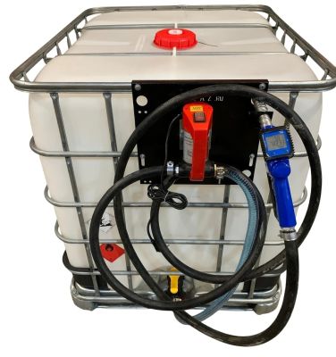 Мини АЗС из еврокуба для ДТ 220V 40 л/м со счетчиком в пистолете